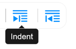The indent icon