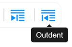 The outdent icon
