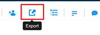 Toolbar with export selected