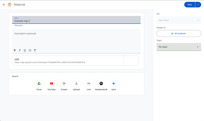 Screen 6 - classroom share info