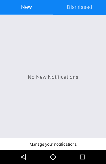 Notification window with no notifications.