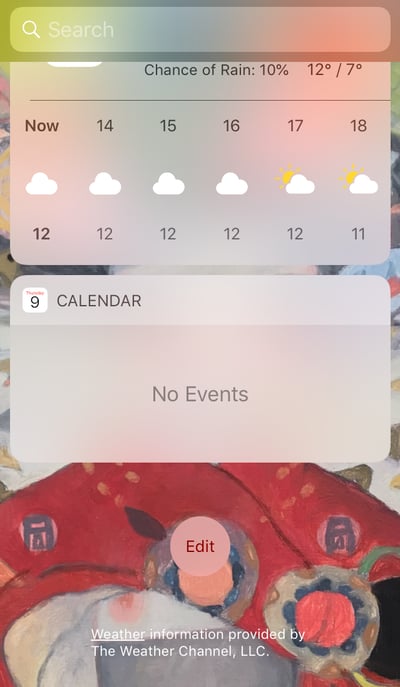 View of the mobile home screen.