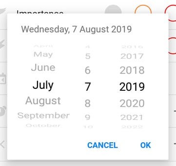 Once there, a date picker will appear. Simply choose a start and due date, tap done.