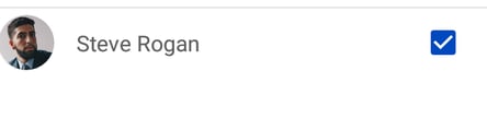 To select a contact, tap in the check box to add a tick.