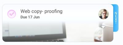Status description shown on the right side of the task box.