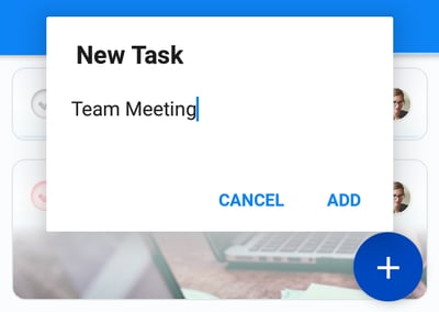Creating a new task.