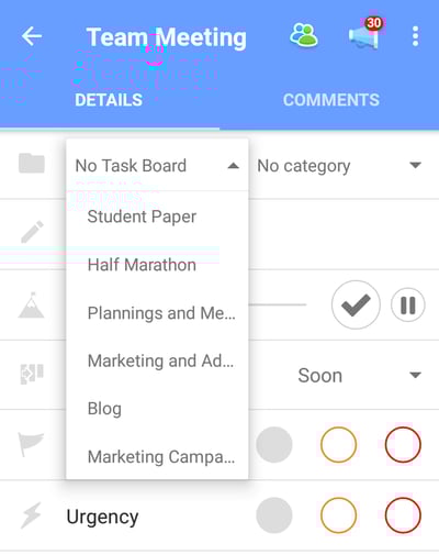 Assigning task to the task board. 