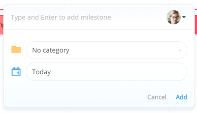 Here you will be able to enter the name of your Milestone