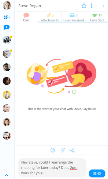 Type your message and then tap Send to send the message