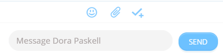 Chat window with box for text.