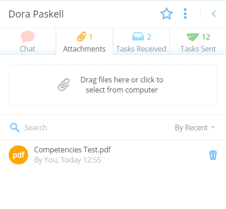 Chat window opened on the Attachment tab.