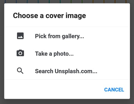 Choose image from your device or a royalty free image.