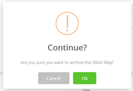 confirm if you wish to archive the Mind Map
