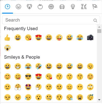 Selecting emoji.