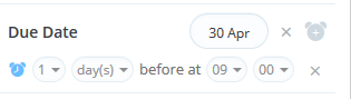 Selecting Due date section