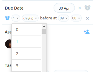 Choosing the days for reminder.