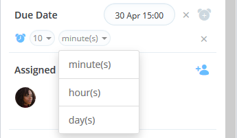 Choosing time for reminder.