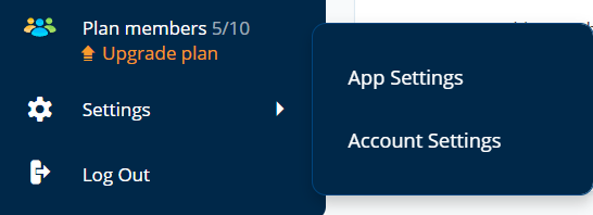 Account Settings in the Menu.