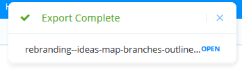 Export completed message.