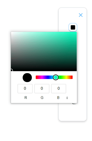 Selecting black box to view more colour options.