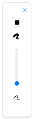 A scale with the pen thickness.