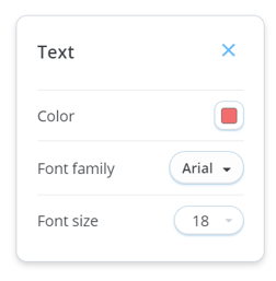 The text options.