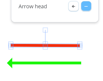 Adjusting arrow using blue slider.