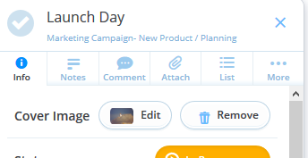 To remove the cover image, click on the "Remove " button next to the edit option.