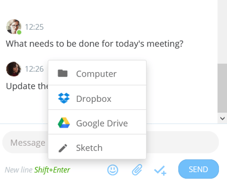 How to share Google Drive files to a chat