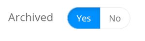 Archive option with the Yes and No options.