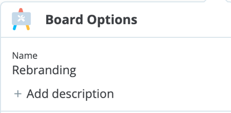 Board Options with map's name.