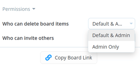 Changing general permissions for the board.