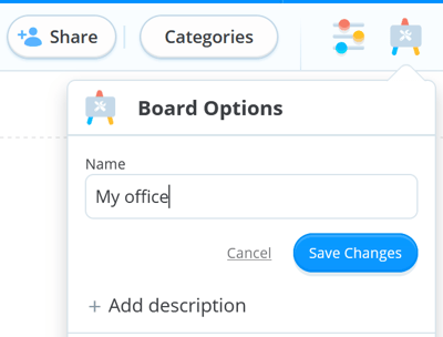 Re-naming task board in the board options.