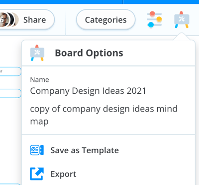 Selecting Export.