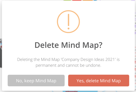 Confirm the deletion by clicking 'Yes, delete the Mind Map'.