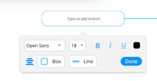 Typing text on the branch.