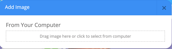 Drag an image from you computer to upload it