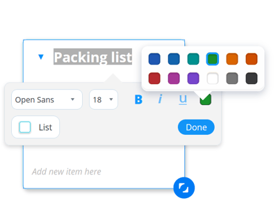 Double click on the title to open formatting options