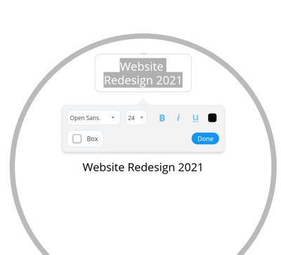 Customise title of central segment