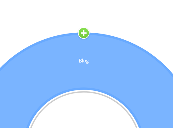 Click green plus button to add segment on same level
