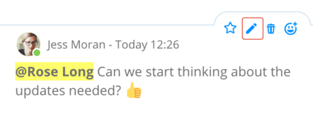Edit your existing comments by clicking the pencil icon