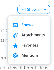 Filter comments to show only attachments favourites or mentions