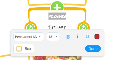 Highlight text to apply changes.