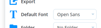 Click on the drop-down menu next to "Default Font".
