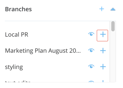  Within this list, click on the + icon next to a branch to add it to the category.  