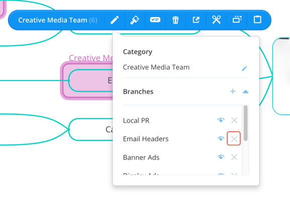 Click the X next to the branch you want to remove from that category.
