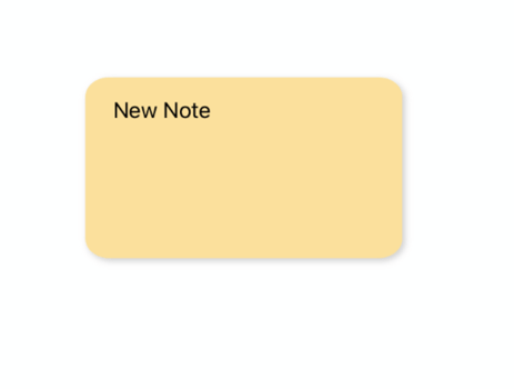 View of the new yellow note.
