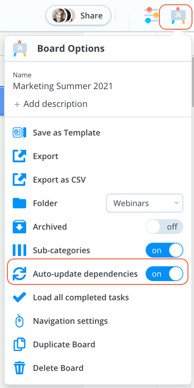 turn "Auto-update dependancies" to on. 