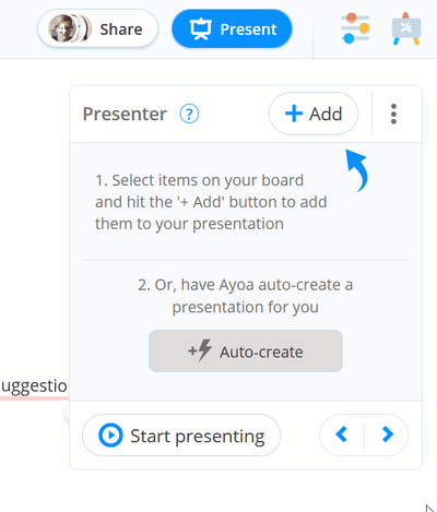 Creating presentation automatically by choosing Auto-create option.