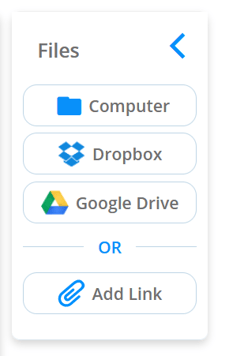 Choose what file type you want to add or add a hyperlink